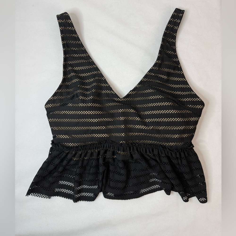 Kortni Jeane Vneck Peplum Black Lace
